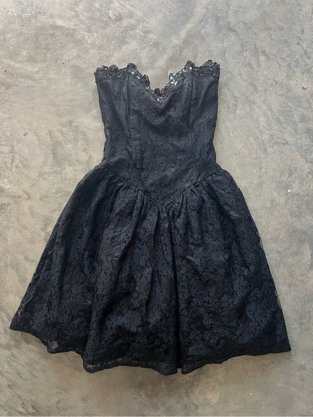 Vintage Gunne Sax Black Lace Corset Dress size 7/8 (s/xs runs small)